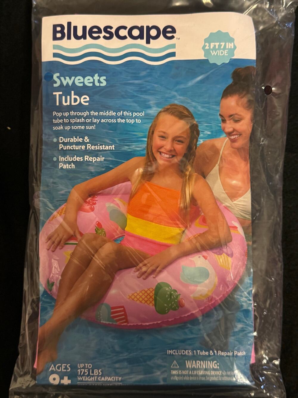 Bluescape Sweets Inflatable Swim Tube - Pool Float for Ages 9 & Up